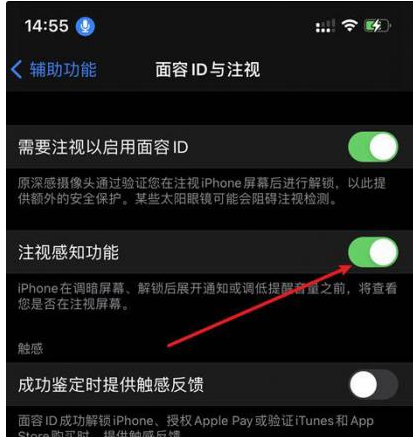 望牛墩镇苹果14维修网点分享iPhone14注视感知功能有什么用 